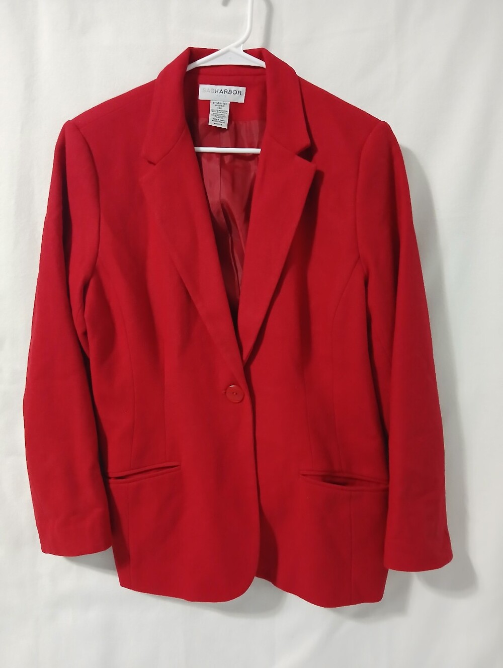 Sag Harbor Red Single-Button Blazer 100%‎  Wool.